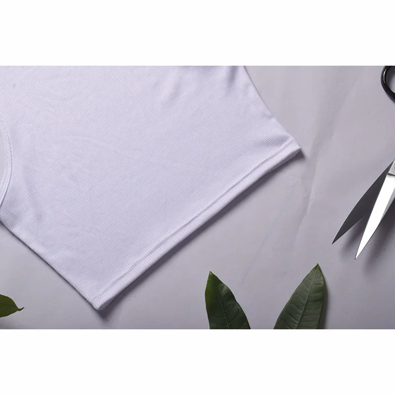 2025 Summer Slim Render Short Top Sexy Women Sleeveless O Croptops Tank Tops Solid Black/White Crop Vest Tops Wholesale
