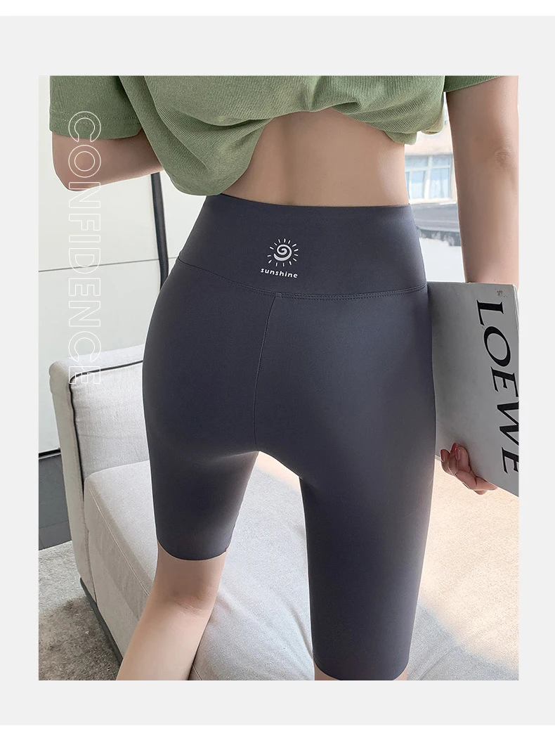 BIVIGAOS Summer Thin Sun Printed Sharkskin Cycling Shorts Women's Korean Slim High Waist Biker Shorts Sexy Sports Casual Shorts