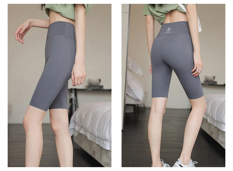 BIVIGAOS Summer Thin Sun Printed Sharkskin Cycling Shorts Women's Korean Slim High Waist Biker Shorts Sexy Sports Casual Shorts