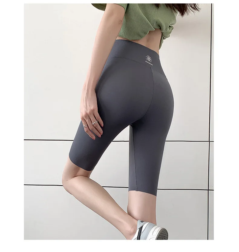 BIVIGAOS Summer Thin Sun Printed Sharkskin Cycling Shorts Women's Korean Slim High Waist Biker Shorts Sexy Sports Casual Shorts
