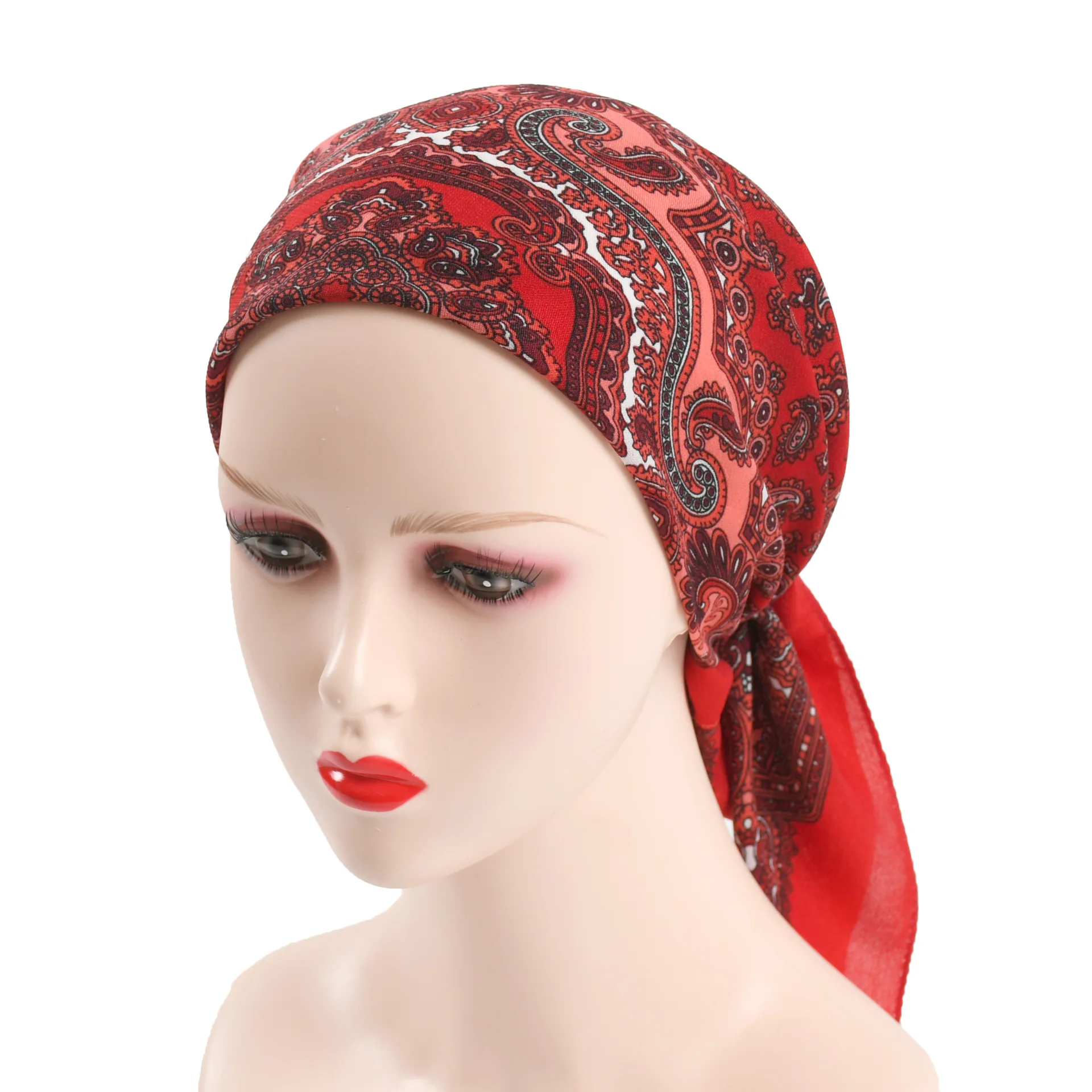 70*70cm Women Russian National Scarf Etnhic Style Floral Print Square Bandana Head Wraps Handkerchief Babushka Headband Scarves