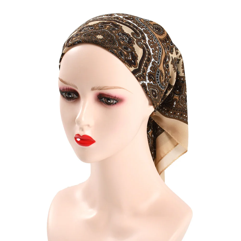70*70cm Women Russian National Scarf Etnhic Style Floral Print Square Bandana Head Wraps Handkerchief Babushka Headband Scarves