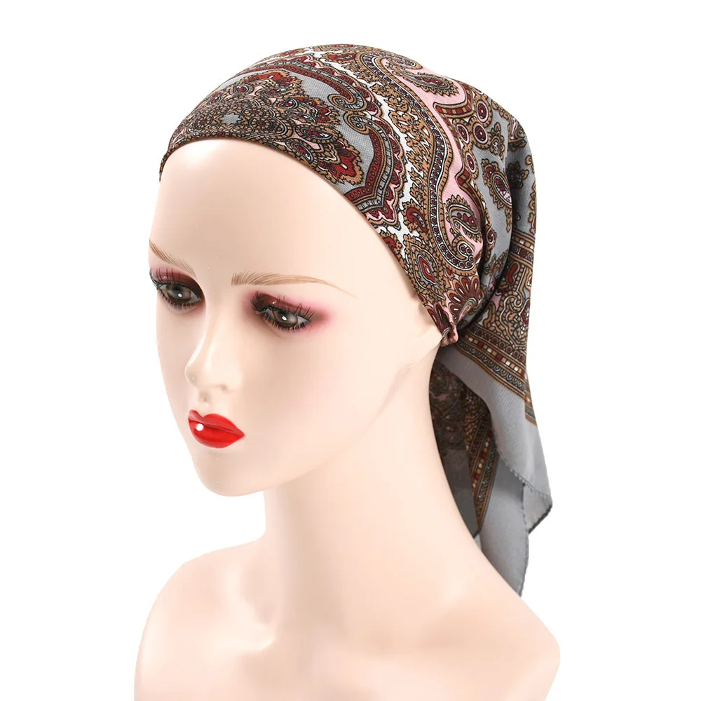70*70cm Women Russian National Scarf Etnhic Style Floral Print Square Bandana Head Wraps Handkerchief Babushka Headband Scarves