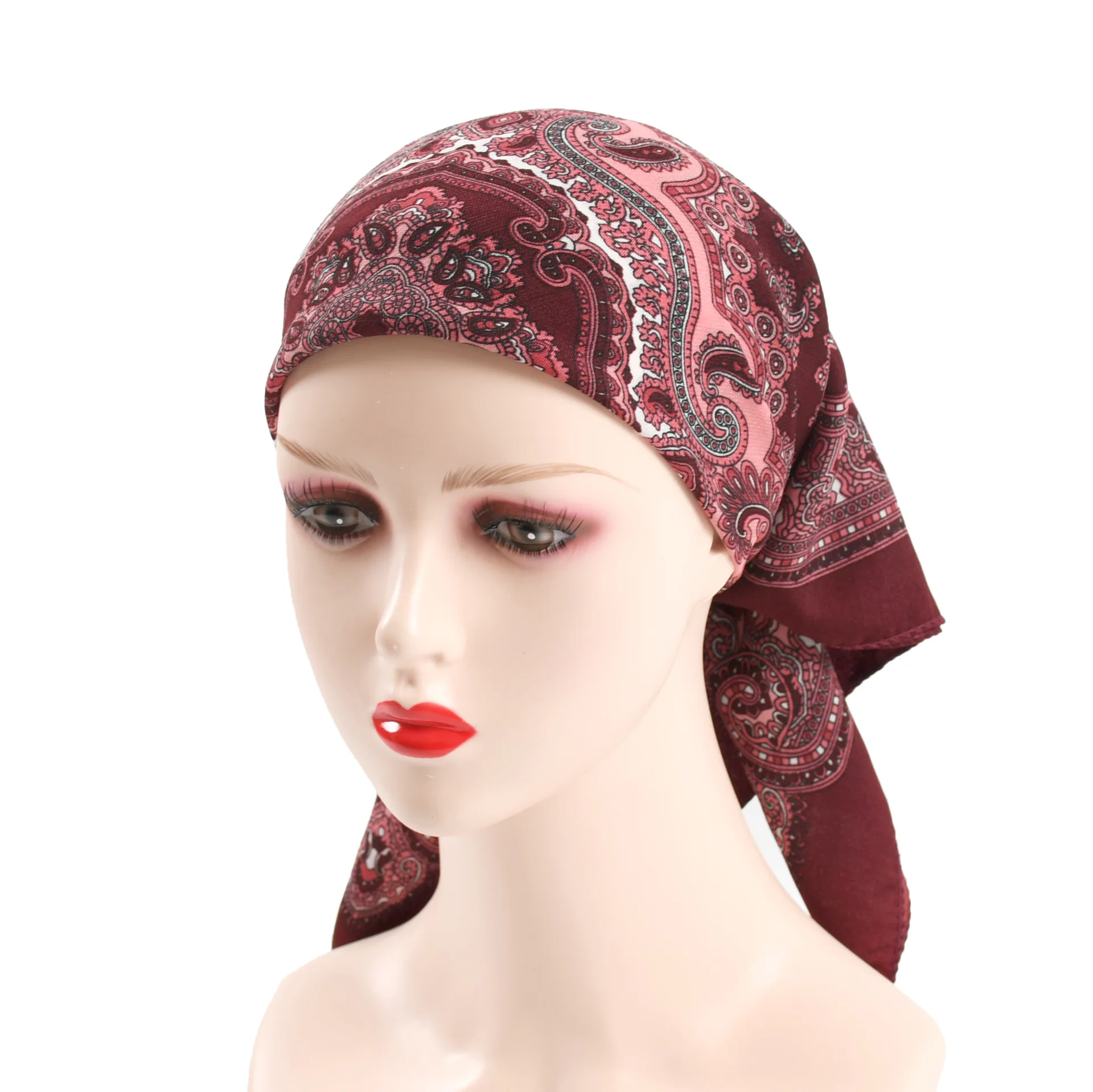 70*70cm Women Russian National Scarf Etnhic Style Floral Print Square Bandana Head Wraps Handkerchief Babushka Headband Scarves
