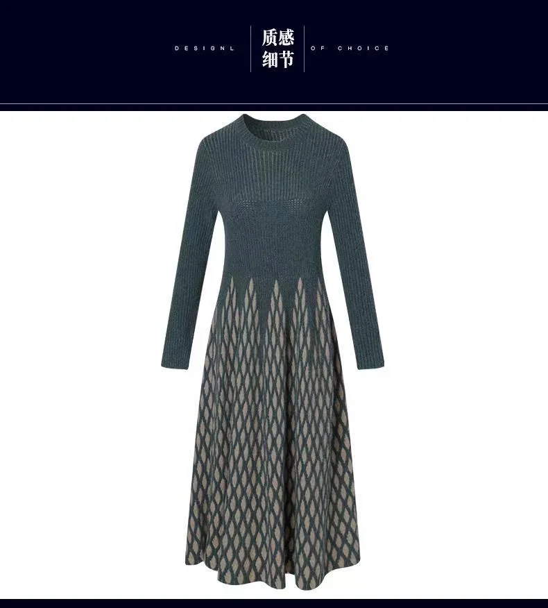 New Fashion 2024 Women Autumn Winter Long Sweater Pullovers Warm Knitted Sweaters Dress Pullover Lady O Neck Women s1376
