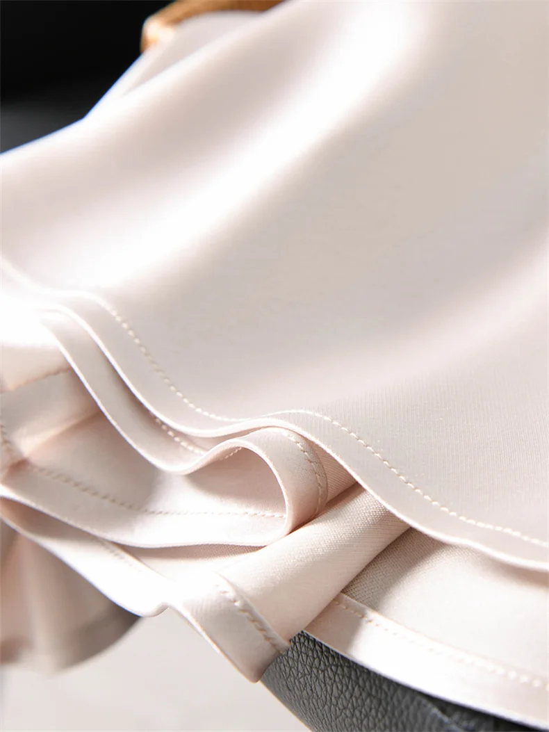 Elegant Glossy Acetic Acid Satin Skirt for Women Mid-Length Slim A-Line Maternity Style Spring Autumn New 6XL Sizes Available