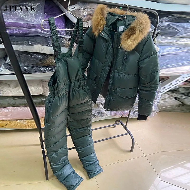One Piece Ski Jumpsuit Skiing Pant Sets Tracksuits Overalls Bodysuit Women Outdoor Snow Suits Parka Female Jacket Winter 2-piece