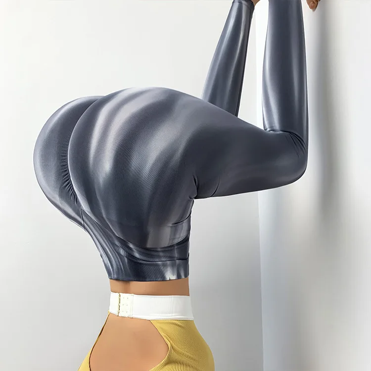 Women Tie Dye Seamless Leggings Scrunch Fitness High Waist Athletic Yoga Pants Soft Nylon Workout Elastic Gym Training Leggins