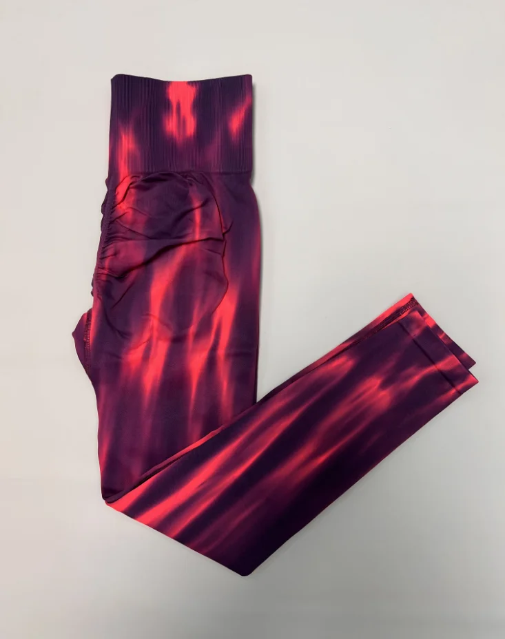 Women Tie Dye Seamless Leggings Scrunch Fitness High Waist Athletic Yoga Pants Soft Nylon Workout Elastic Gym Training Leggins