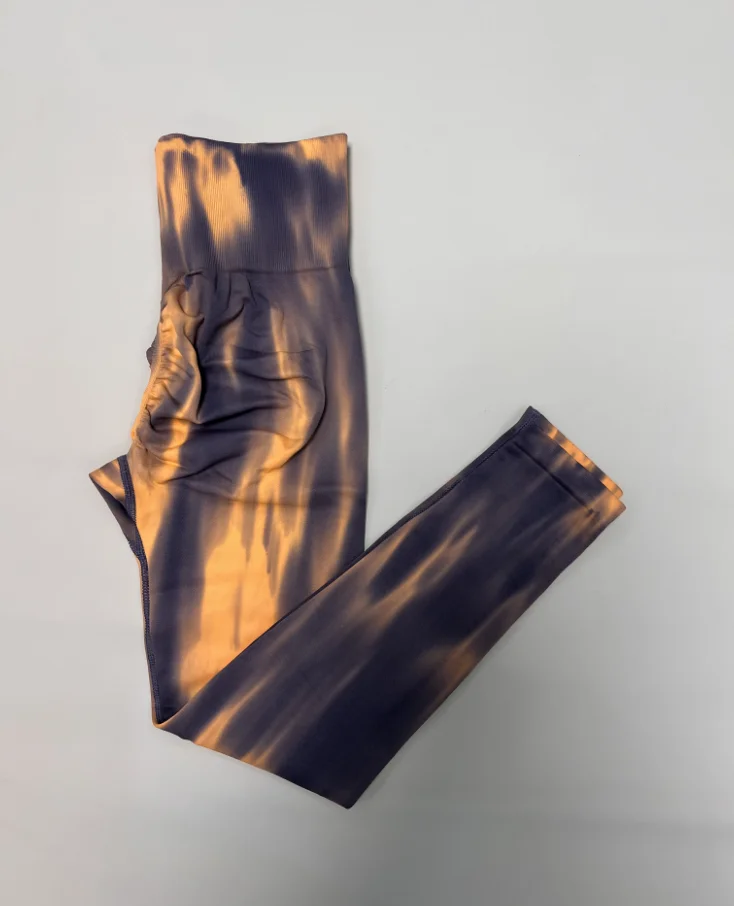 Women Tie Dye Seamless Leggings Scrunch Fitness High Waist Athletic Yoga Pants Soft Nylon Workout Elastic Gym Training Leggins