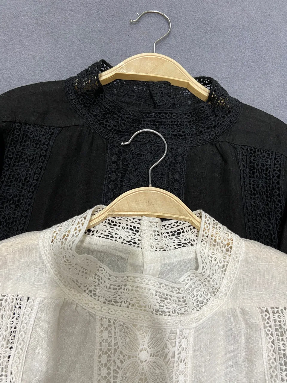 Johnature New Mori Linen Loose Hollow Out Women Shirts 2023 Spring Autumn Loose Vintage Solid Color Female Blouses