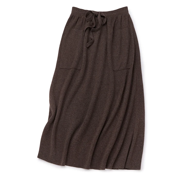 25 New arrivals women's 100% wool skirts, women's autumn and winter long loose and comfortable knit bottoming cashmere skirts,