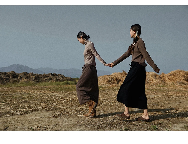 25 New arrivals women's 100% wool skirts, women's autumn and winter long loose and comfortable knit bottoming cashmere skirts,