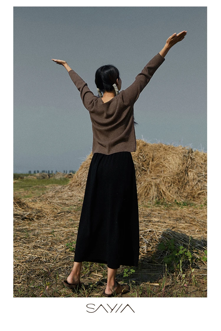 25 New arrivals women's 100% wool skirts, women's autumn and winter long loose and comfortable knit bottoming cashmere skirts,