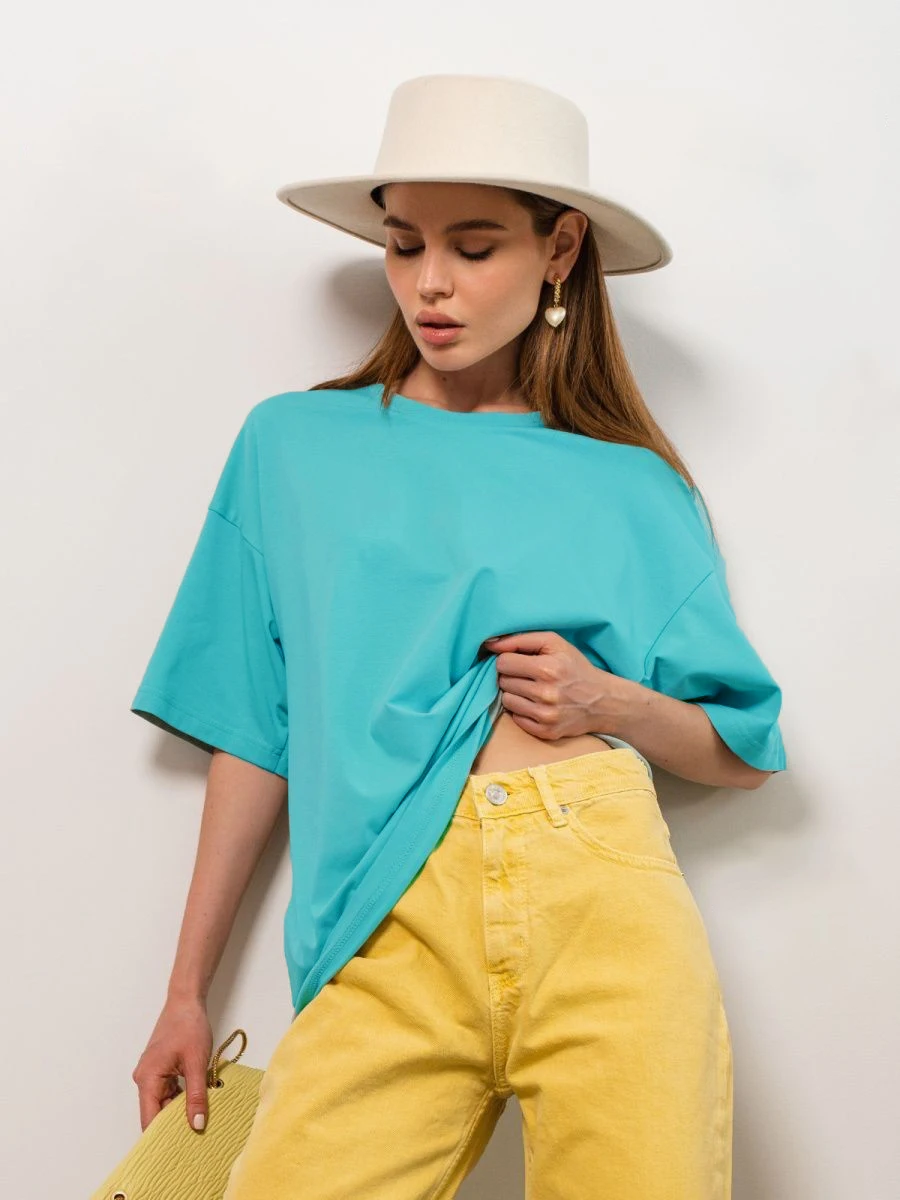 Bornladies 2025 Women's Summer 100% Cotton T-shirt Bottoming Basic Fashionable Solid Lady Short Sleeve Loose Tops Shirts