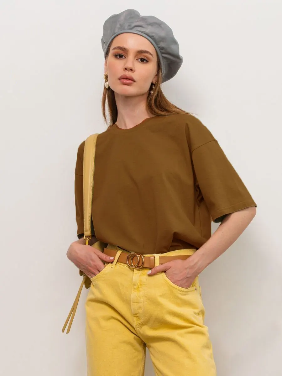 Bornladies 2025 Women's Summer 100% Cotton T-shirt Bottoming Basic Fashionable Solid Lady Short Sleeve Loose Tops Shirts