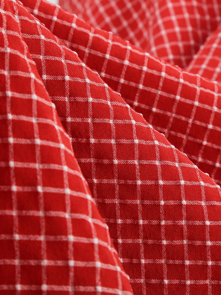 Tonval Button Up Plaid Vintage Fit and Flare Dress Summer Women Pinup Robe Halter Backless Evening Party Pockets Dresses