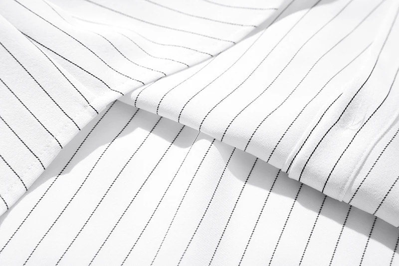 QOERLIN High End Striped Shirt Female OL Formal Temperament Long Sleeve Tops Blouse Women Turn-Down Collar Loose Casual Blusas
