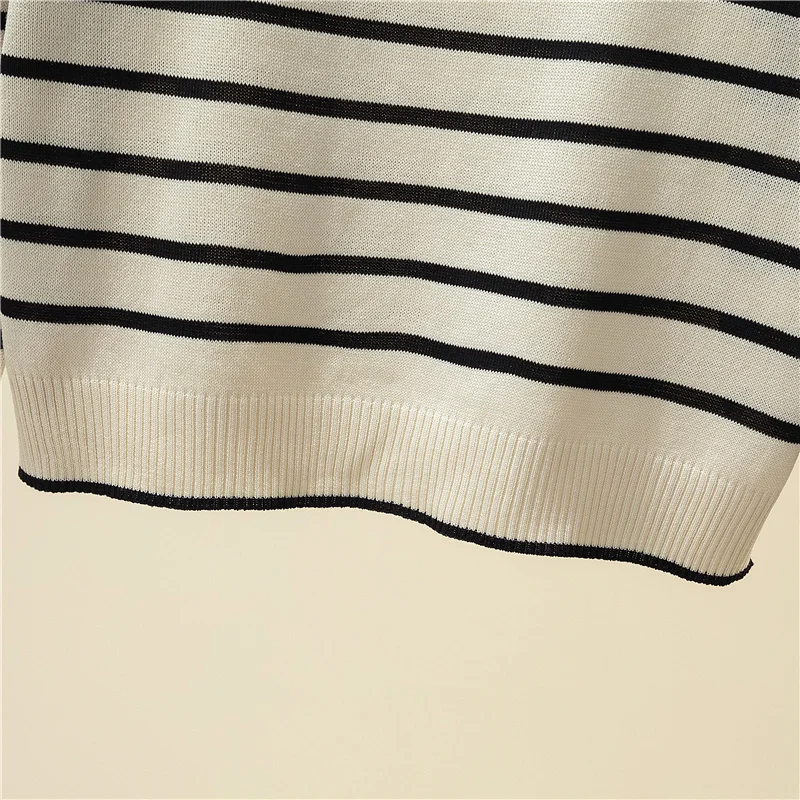 Jersey Mujer 2025 New Striped Sweater Women Long Sleeve Casual Retro Clothes Autumn Sweaters Female Knitted Pullovers Clothing