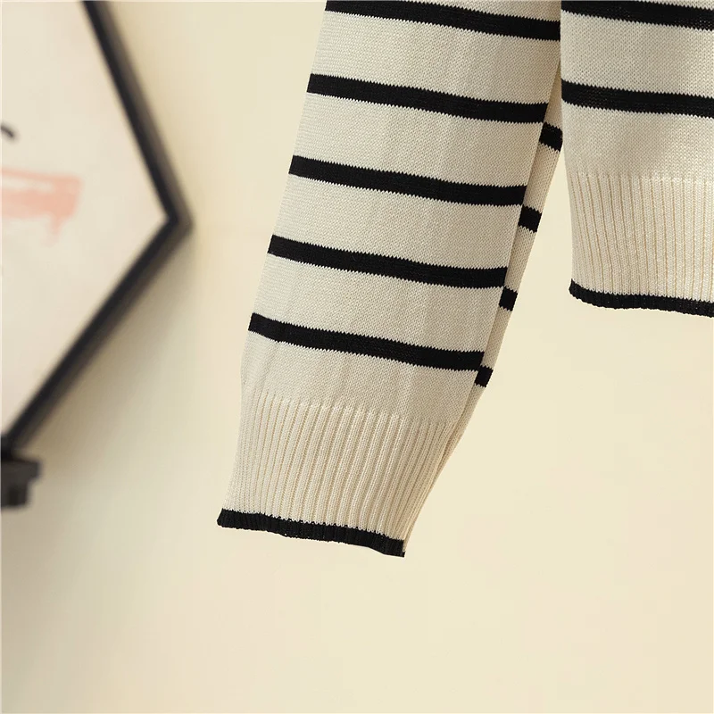 Jersey Mujer 2025 New Striped Sweater Women Long Sleeve Casual Retro Clothes Autumn Sweaters Female Knitted Pullovers Clothing
