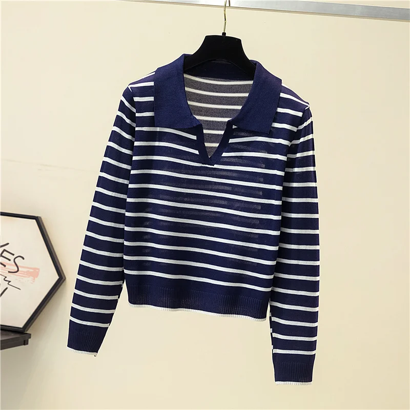 Jersey Mujer 2025 New Striped Sweater Women Long Sleeve Casual Retro Clothes Autumn Sweaters Female Knitted Pullovers Clothing