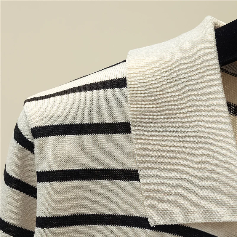 Jersey Mujer 2025 New Striped Sweater Women Long Sleeve Casual Retro Clothes Autumn Sweaters Female Knitted Pullovers Clothing