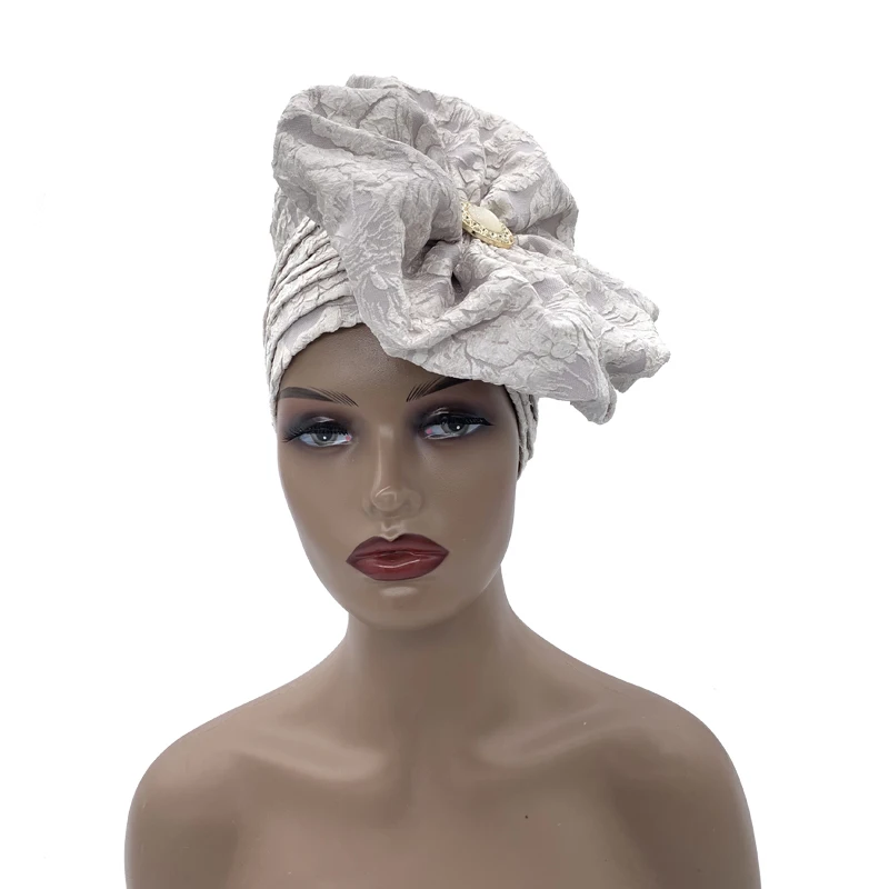 Big Flower Turban Bonnet Fashion Women's Head Wraps African Auto Gele Headties Muslim Headscarf Caps