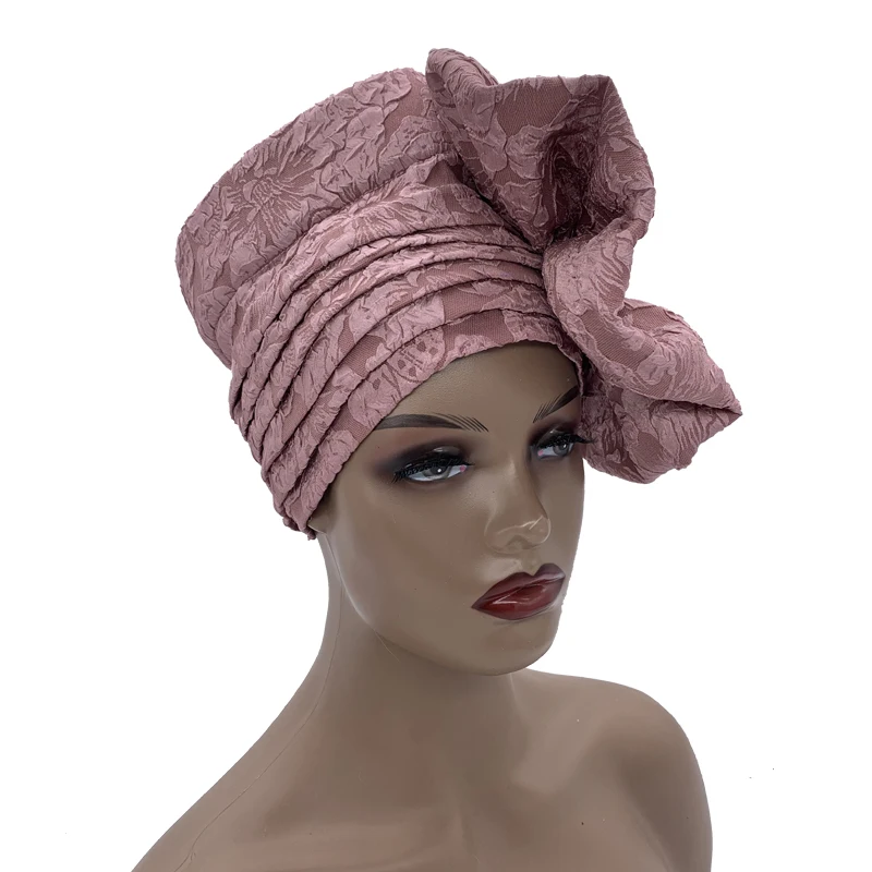 Big Flower Turban Bonnet Fashion Women's Head Wraps African Auto Gele Headties Muslim Headscarf Caps