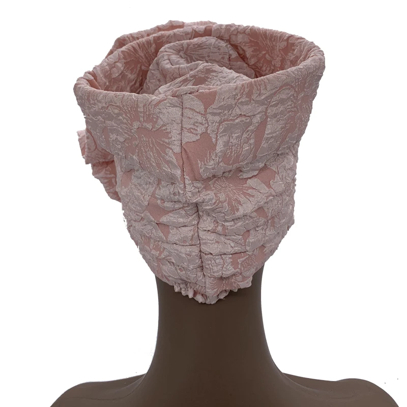 Big Flower Turban Bonnet Fashion Women's Head Wraps African Auto Gele Headties Muslim Headscarf Caps