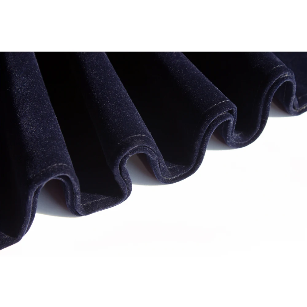 SISHION 2026 New Women Autumn Winter Skirt Pockets SS0032 Black Blue A Line Retro Vintage High Waist Long Midi Velvet Skirt