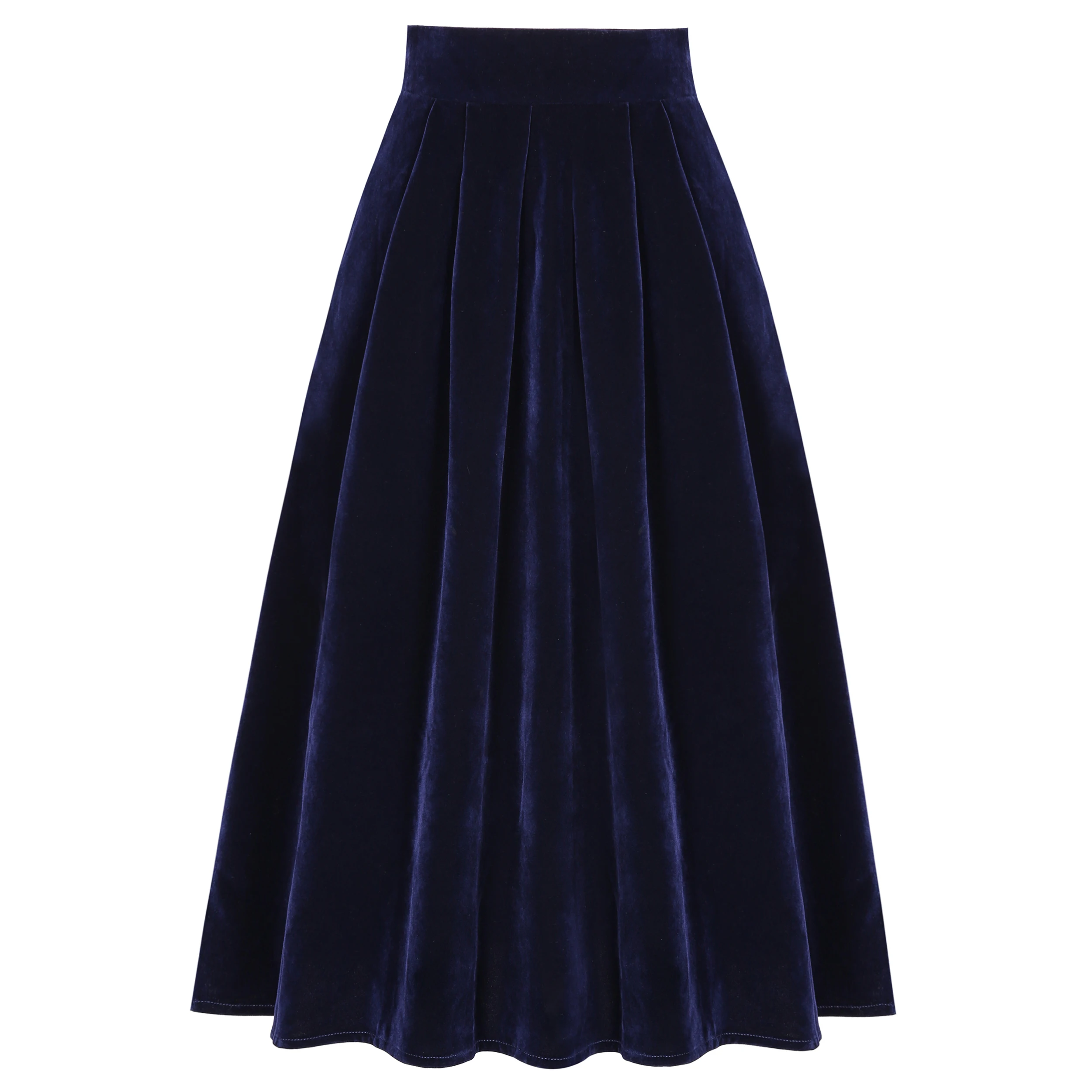 SISHION 2026 New Women Autumn Winter Skirt Pockets SS0032 Black Blue A Line Retro Vintage High Waist Long Midi Velvet Skirt