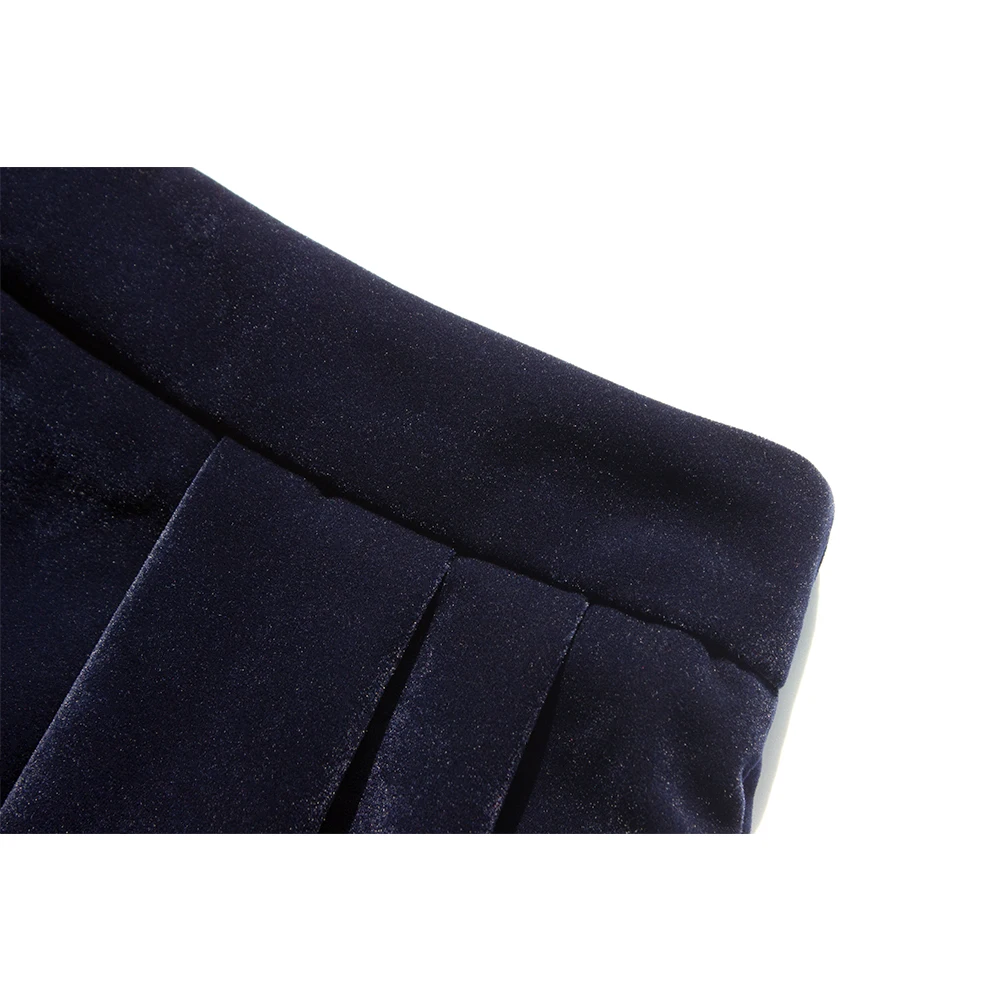 SISHION 2026 New Women Autumn Winter Skirt Pockets SS0032 Black Blue A Line Retro Vintage High Waist Long Midi Velvet Skirt
