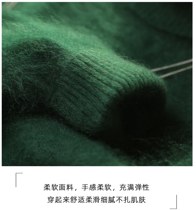 Autumn and Winter New Women's Sweater 100% Mink Cashmere Women's V-neck Pullover Casual Knitting Basic Fashion Large Top