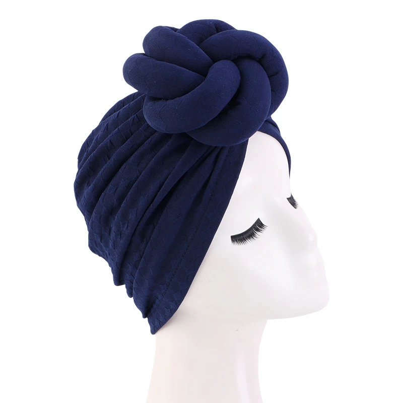 African Print Women Large Flower Stretch Turban Hat Headwrap Bonnet Hat Wedding Party Headwear Lady Muslim Hijab Hat Head Cover