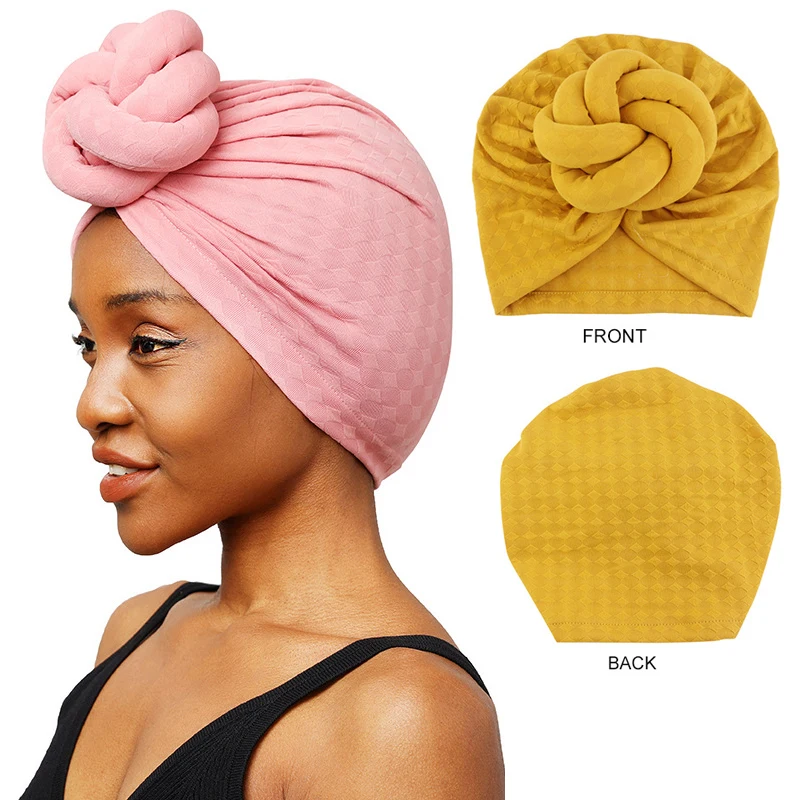 African Print Women Large Flower Stretch Turban Hat Headwrap Bonnet Hat Wedding Party Headwear Lady Muslim Hijab Hat Head Cover