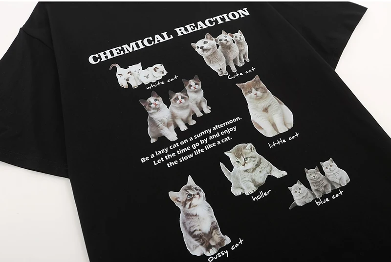 Y2k Top Women T-Shirt Oversized Kawaii Cat Cotton Summer Tees Harajuku Korean Fashion Short Sleeve Streetwear Aesthetic Clothing