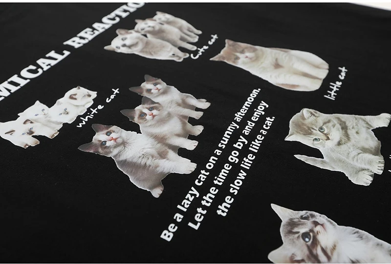 Y2k Top Women T-Shirt Oversized Kawaii Cat Cotton Summer Tees Harajuku Korean Fashion Short Sleeve Streetwear Aesthetic Clothing