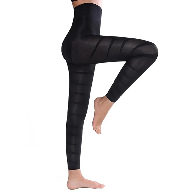 High Waist Leggings Women Sculpting Firm Control Leg Tummy Flat Skinny Slimming Tights Thigh Slimmer Footless Pants Stretchy