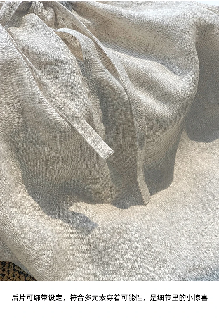 100% Linen Long Skirts For Women Skirts Casual High Waist Back Zipepr A-Line Female Skirt With Lining Faldas Largas Mujer