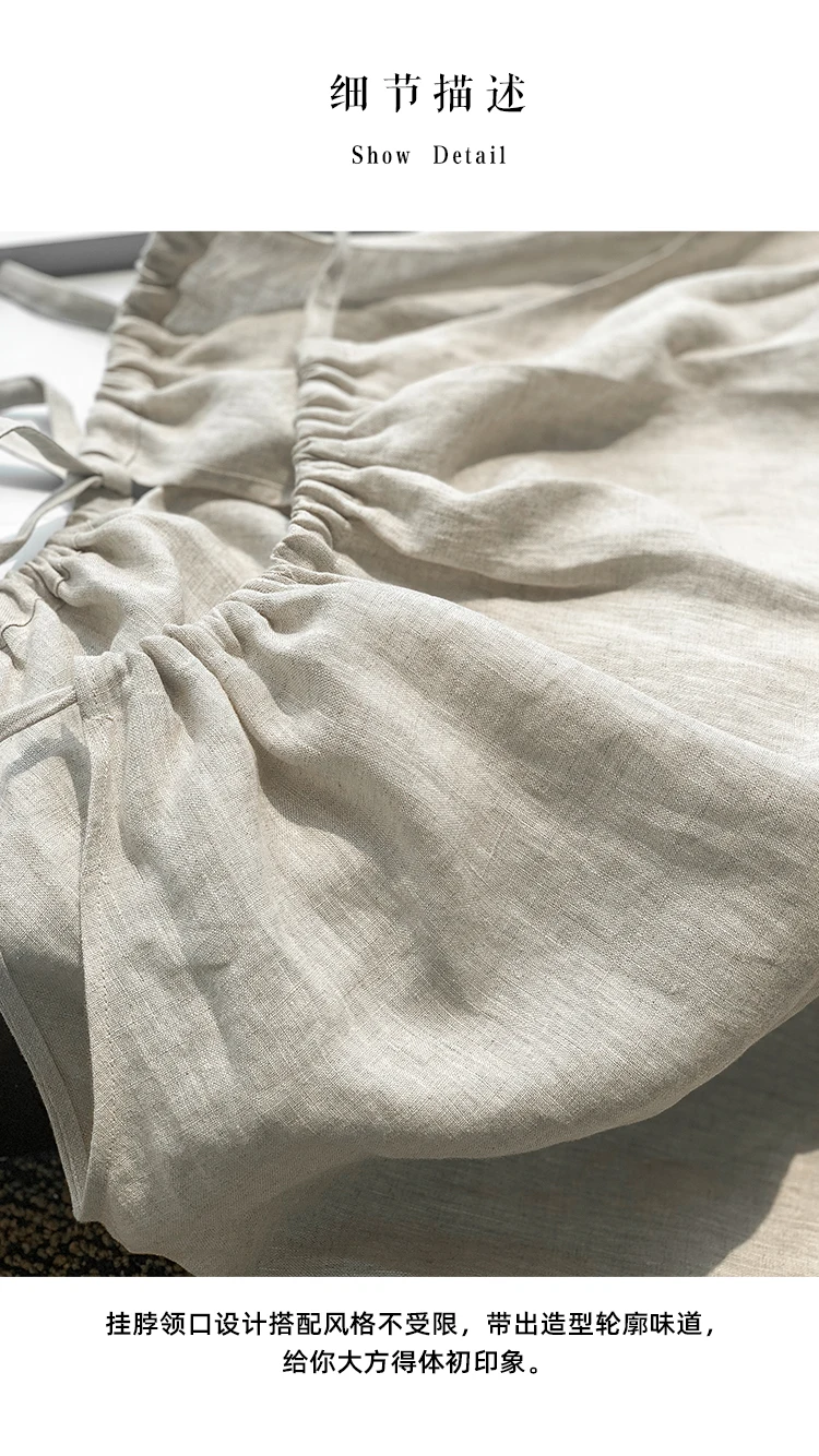 100% Linen Long Skirts For Women Skirts Casual High Waist Back Zipepr A-Line Female Skirt With Lining Faldas Largas Mujer