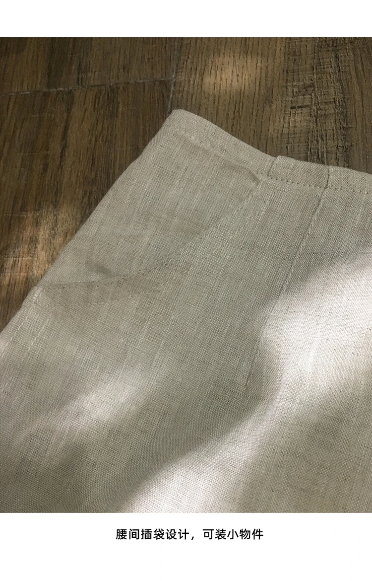 100% Linen Long Skirts For Women Skirts Casual High Waist Back Zipepr A-Line Female Skirt With Lining Faldas Largas Mujer
