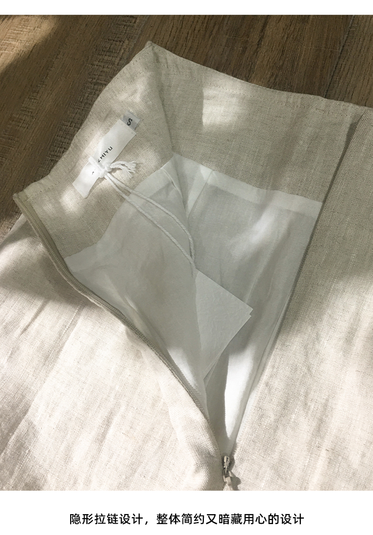 100% Linen Long Skirts For Women Skirts Casual High Waist Back Zipepr A-Line Female Skirt With Lining Faldas Largas Mujer