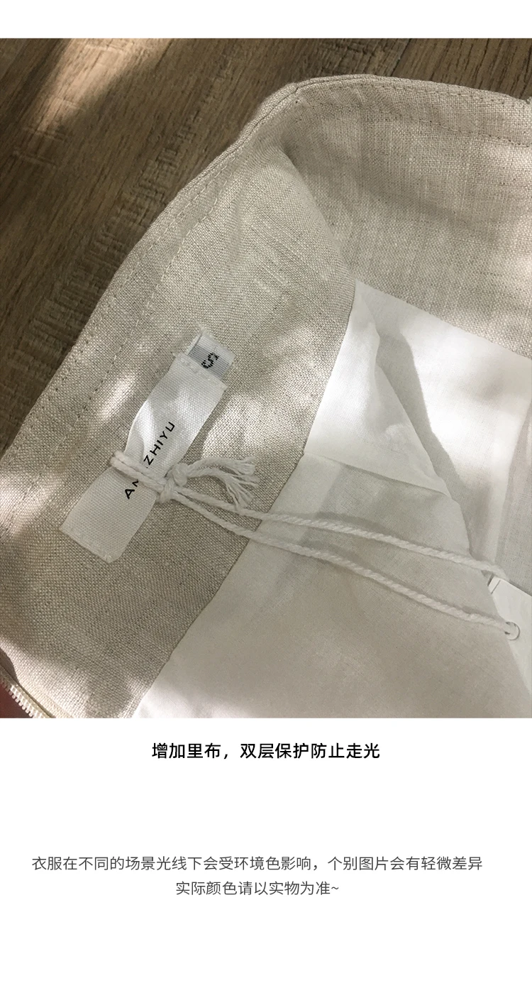 100% Linen Long Skirts For Women Skirts Casual High Waist Back Zipepr A-Line Female Skirt With Lining Faldas Largas Mujer