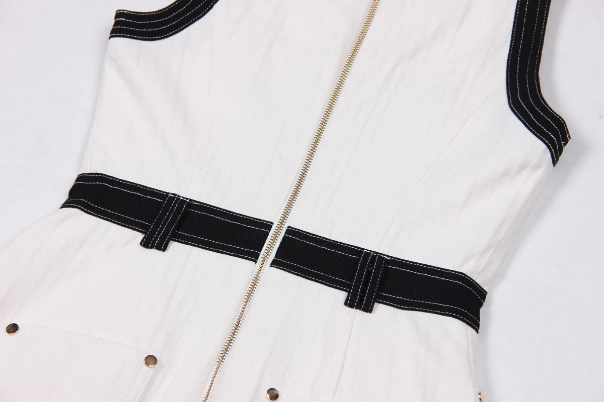 S-XL High Quality Fashion New Jacquard Textured denim Panel Black Sleeveless Slim Slim Strap Casual Pair with Women's Dress