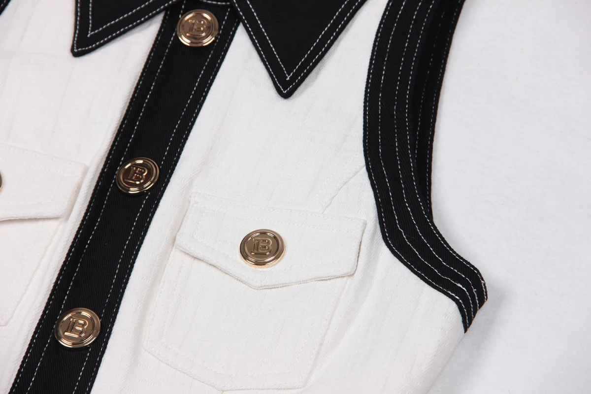 S-XL High Quality Fashion New Jacquard Textured denim Panel Black Sleeveless Slim Slim Strap Casual Pair with Women's Dress