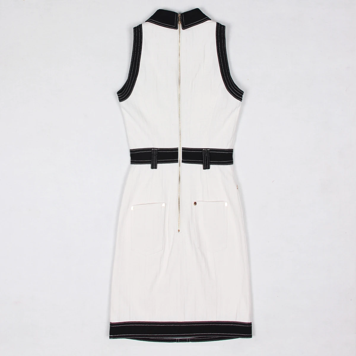 S-XL High Quality Fashion New Jacquard Textured denim Panel Black Sleeveless Slim Slim Strap Casual Pair with Women's Dress