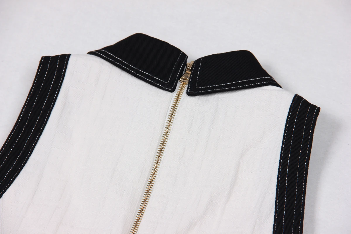 S-XL High Quality Fashion New Jacquard Textured denim Panel Black Sleeveless Slim Slim Strap Casual Pair with Women's Dress