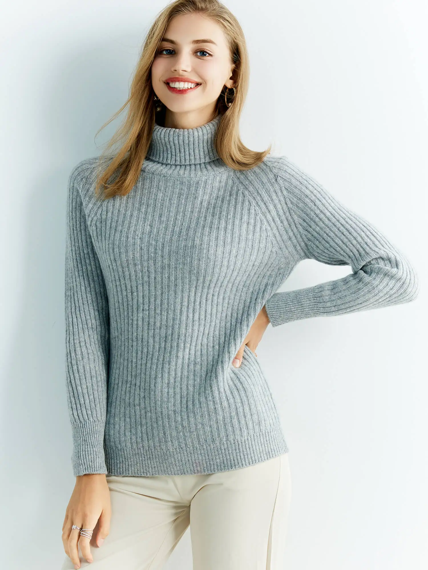 Cashmere Wool Sweater Women's Knitted Sweaters 100% Merino Wool Turtleneck Long-Sleeve Pullover Winter Autumn Jumper Top Clothes