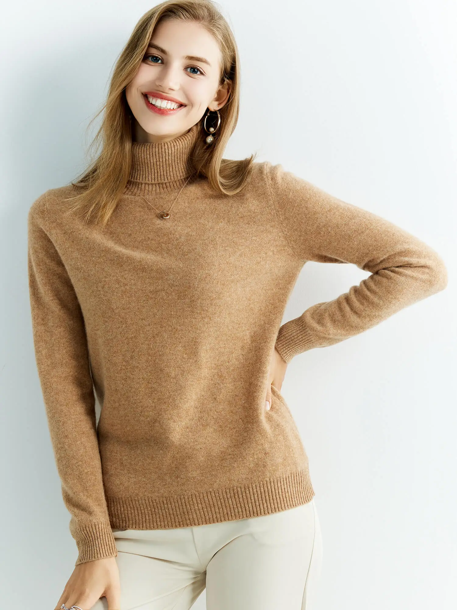 Knitted Sweaters Cashmere Sweater Women's 100% Merino Wool Turtleneck Fashion Pullover Winter Autumn Jumpers Top Female Clothing
