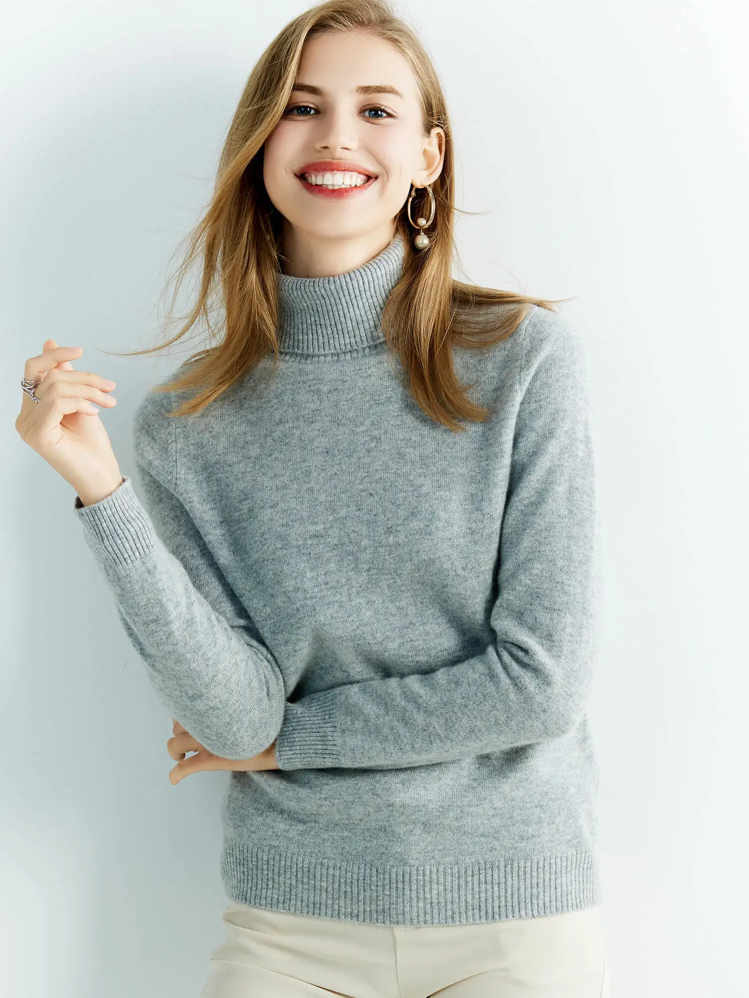 Knitted Sweaters Cashmere Sweater Women's 100% Merino Wool Turtleneck Fashion Pullover Winter Autumn Jumpers Top Female Clothing